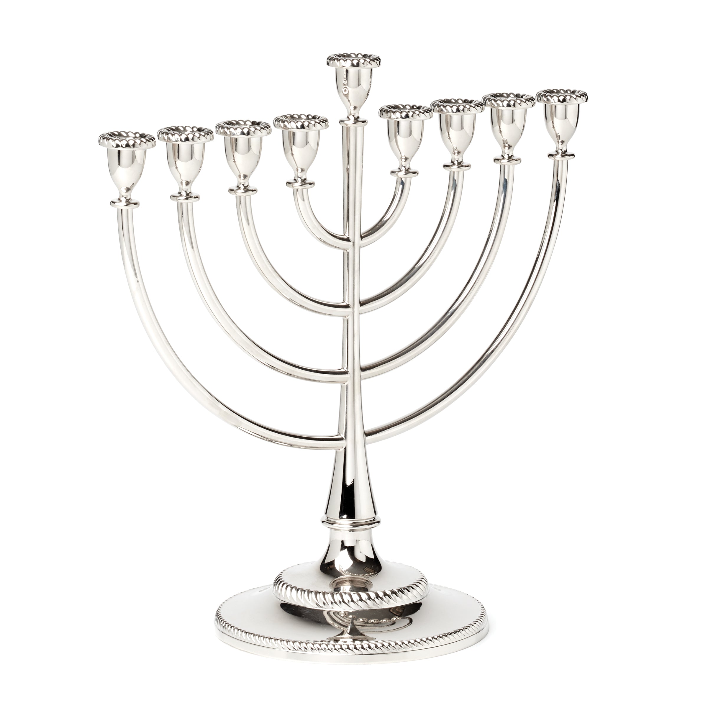 Roseland Silver Menorah - Elegant Hanukkah Candle Holder for Jewish Holiday Decor & Home Celebration