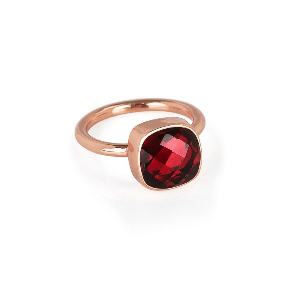 Elegant Garnet Cocktail Ring in Rose Gold | Vintage-Inspired Statement Jewelry for Women | Perfect for Evening Parties, Weddings & Special Occasions