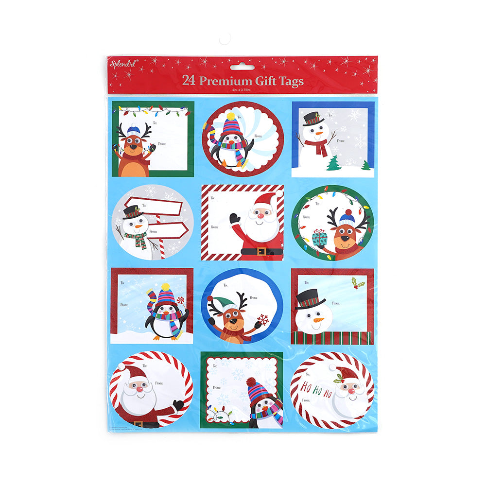 24-Pack Christmas Googly Eye Self-Adhesive Gift Tags with Glitter - Perfect for Holiday Presents, DIY Crafts & Festive Party Decorations