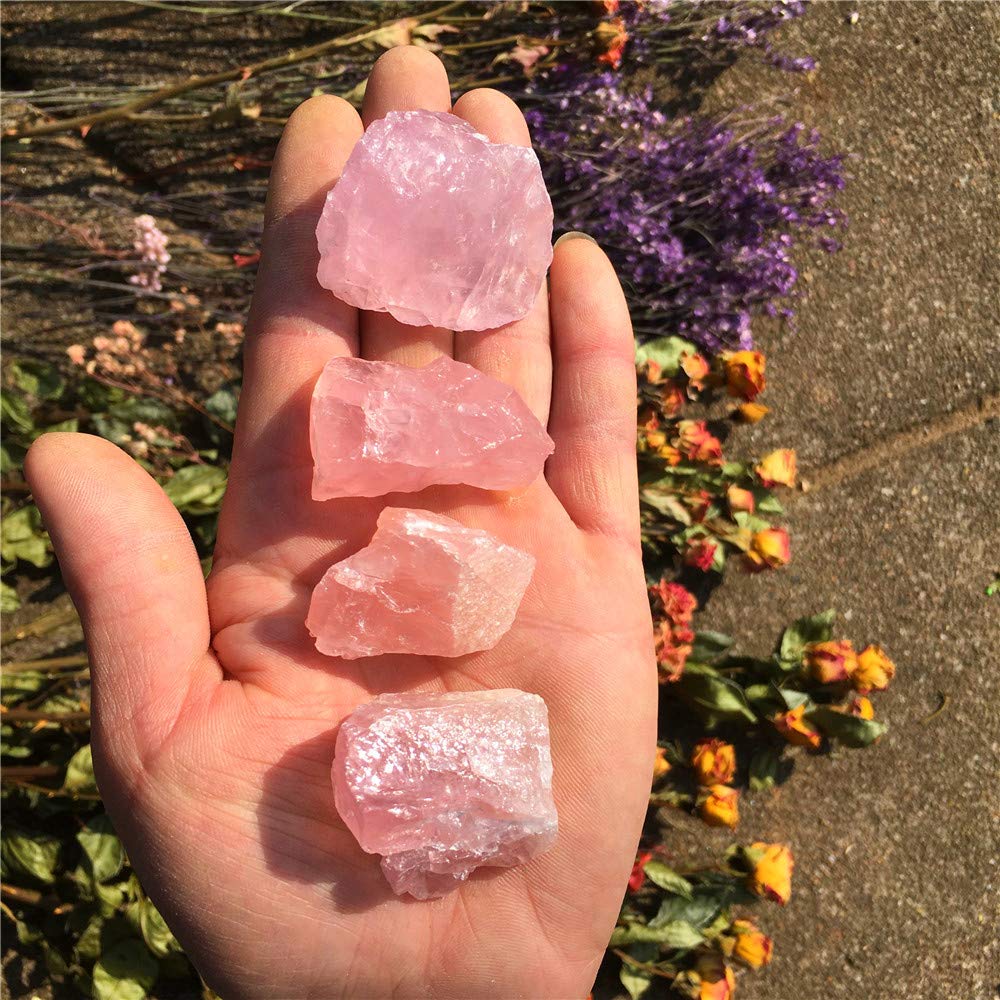 1lb Raw Rose Quartz Rough Stones - Natural Rose Quartz Crystals for Cabbing, Tumbling, Cutting, Lapidary & Polishing | Reiki Healing, Jewelry Making & Home Decor
