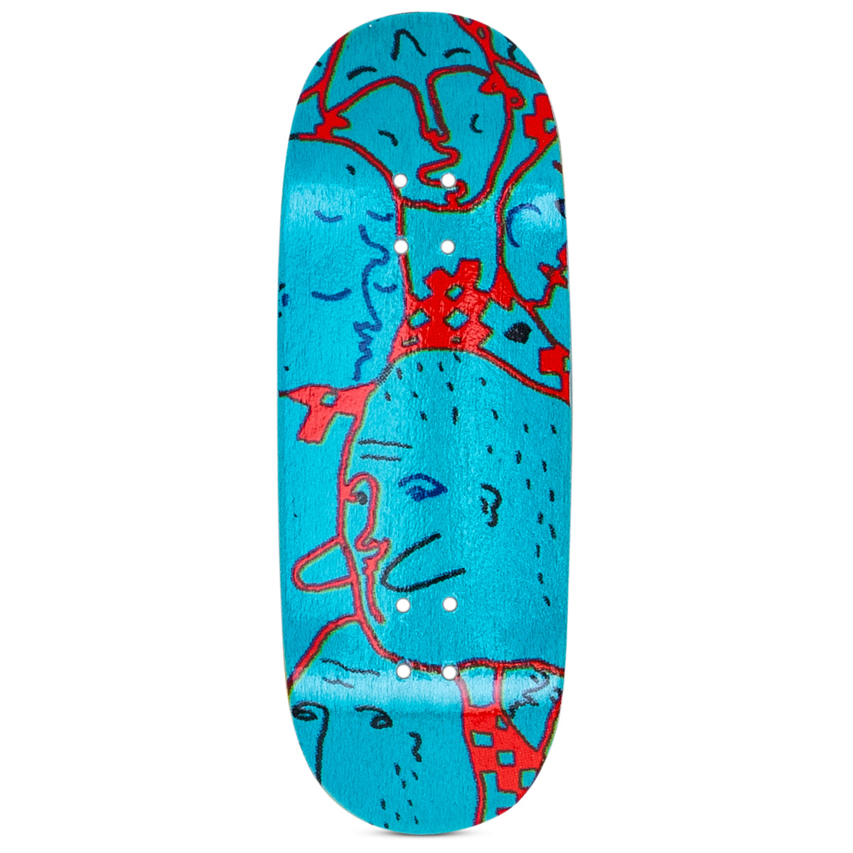 DK Real Wear Fingerboard Deck - Blue Graphic Skateboard for Kids & Adults | Perfect for Tricks, Stunts & Indoor Skateboarding Practice