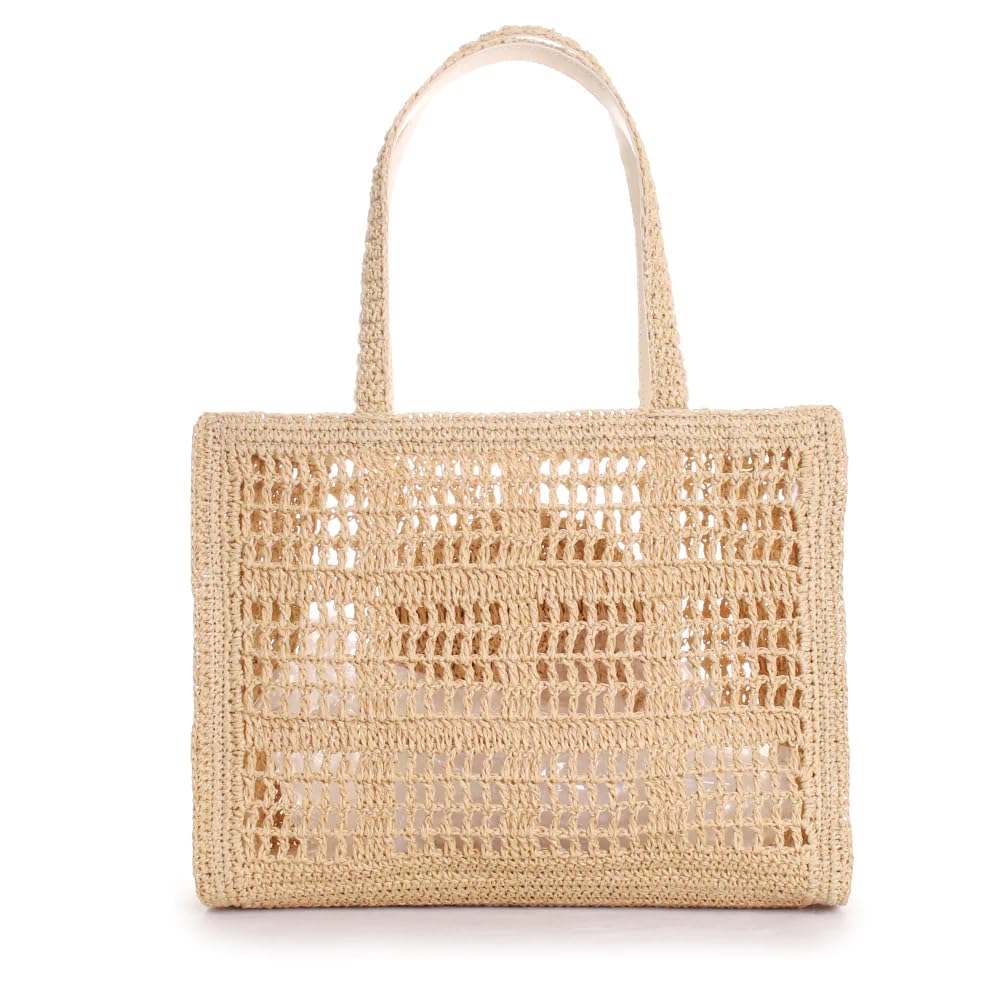 Tory Burch Ella Small Crochet Tote Bag for Women - Elegant Handmade Shoulder Bag for Work, Travel & Everyday Use