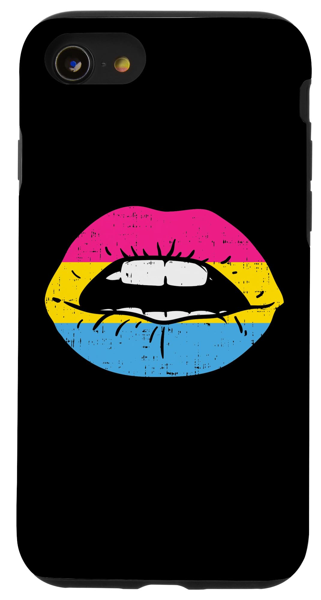 iPhone SE (2020)/7/8 LGBT Pride Case - Pansexual Flag Design with Lip & Teeth Pattern - Durable Protective Phone Cover for LGBTQ+ Community | Perfect for Pride Parades, Daily Use & Showing Support