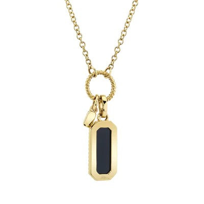 0.13CT Diamond & 0.60CT Black Onyx Dog Tag Necklace for Men - Stylish Stainless Steel Pendant with 18