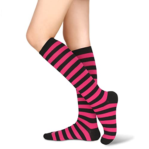 Rose Pink and Black Stripe