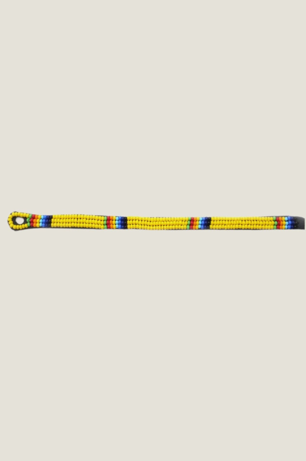 Authentic Maasai Beaded Bracelet - Yellow Tribal Handmade Jewelry for Women - Perfect for Boho Fashion, Festivals & Cultural Events