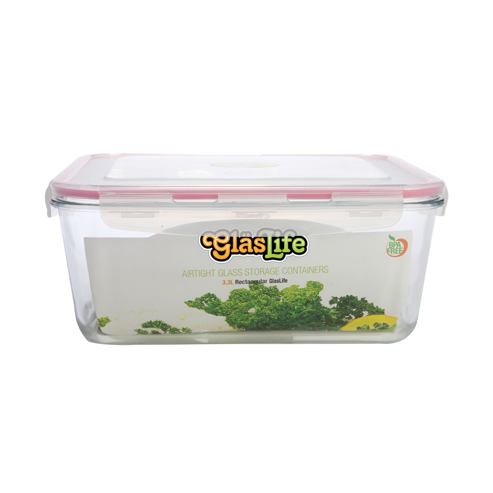 GlasLife® Airtight Rectangular Glass Food Storage Container with Lid - Perfect for Meal Prep, Pantry Organization & Leftovers Storage
