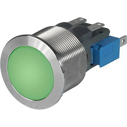 MSM CS 19mm Momentary Push Button Switch - Metal Green Illuminated (5-28VDC) - 10A 250VAC - 500,000 Operations - Ideal for Industrial Control Panels & DIY Electronics