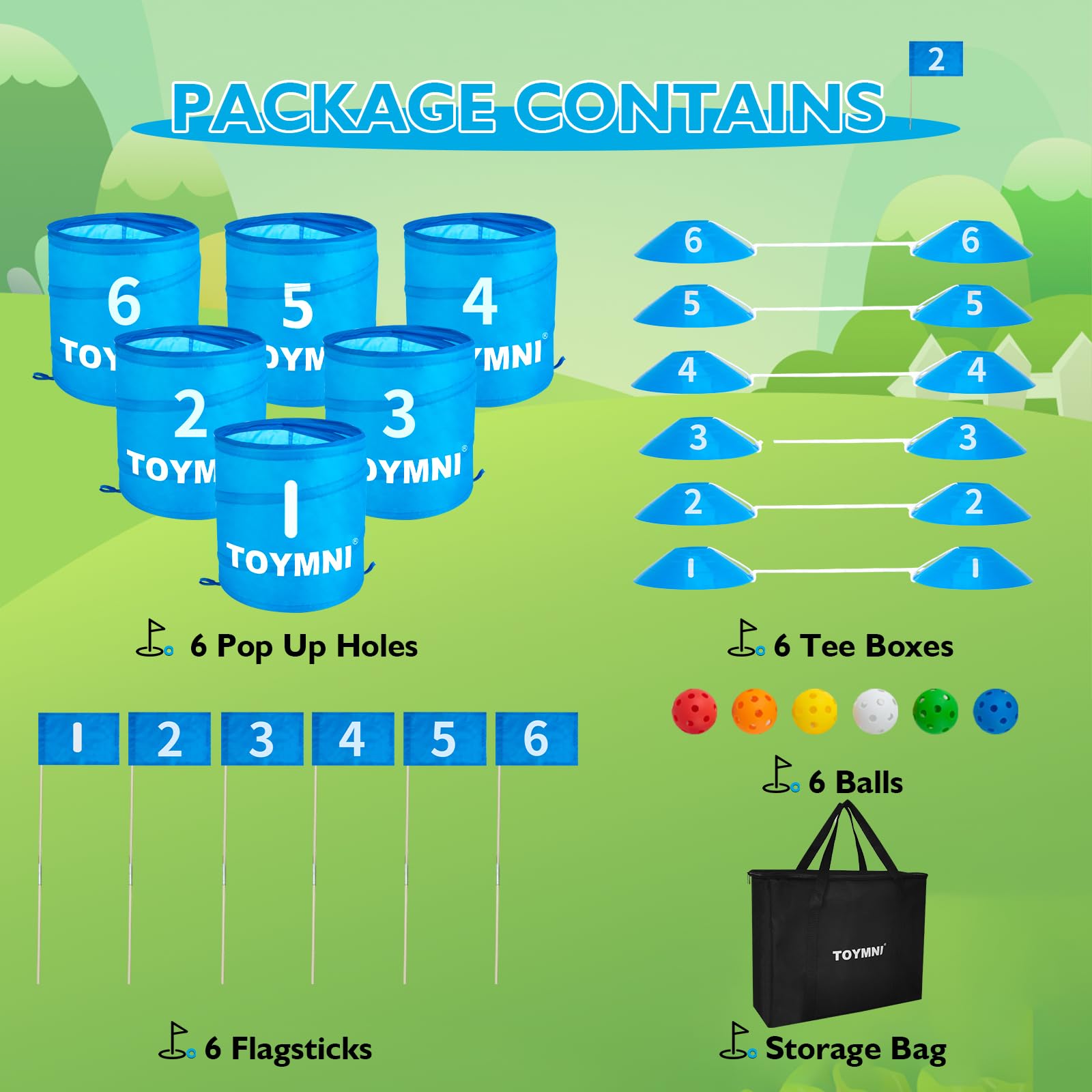 Portable Golf Practice Game Set for Adults & Kids - Indoor & Outdoor Backyard, Beach, Yard Chipping Game with PAR 6 Hole - Perfect for Family Fun, Parties & Outdoor Activities