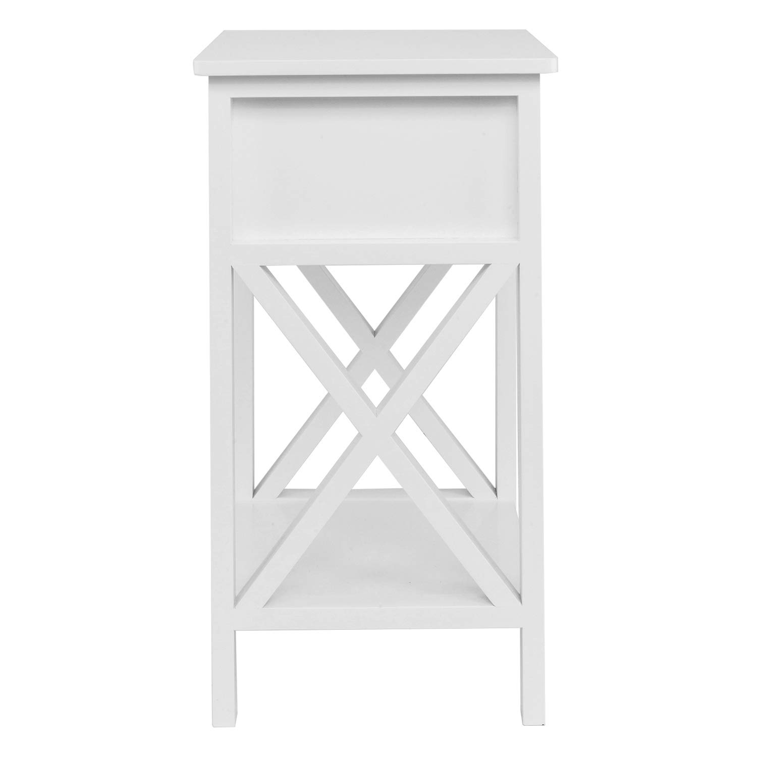 Bonnlo White Nightstands Set of 2 with Drawer - Farmhouse Style Bedside Tables for Small Spaces - Perfect for Bedroom, Kids Room, Living Room & Office - End Tables with Storage for Home Decor