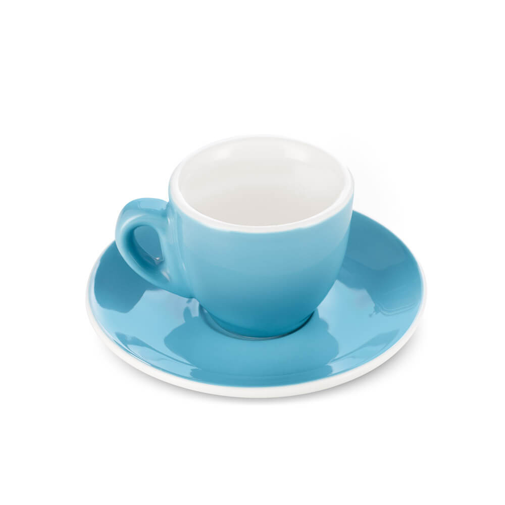 Premium Porcelain Espresso Cup & Saucer Set - 2oz/70ml Capacity, Elegant Blue Design for Coffee Lovers | Perfect for Home Brewing, Cafés, and Gifts