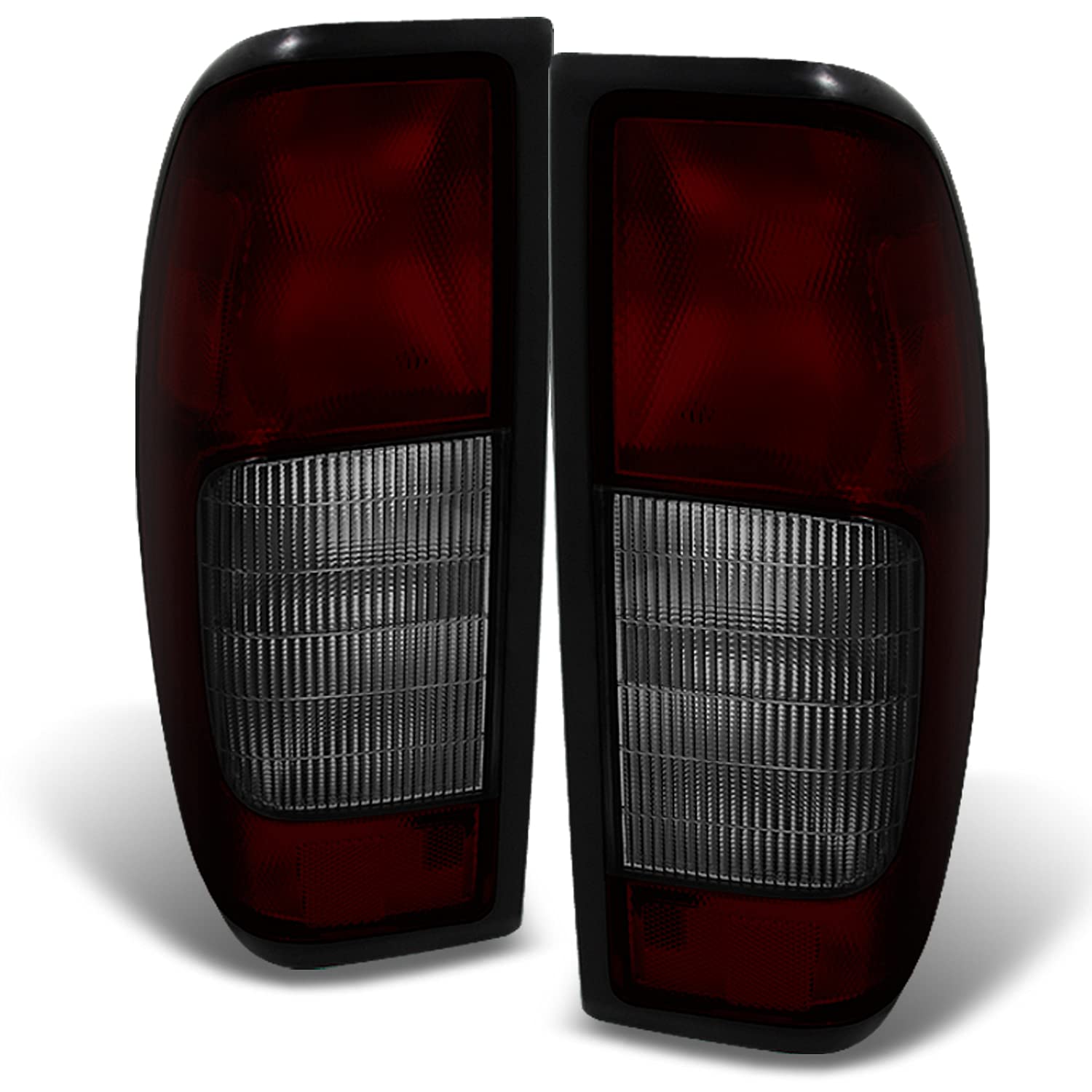 AKKON - 2 Sets Nissan Frontier Headlights & Tail Lights Combo (2001-2004) - OE Style Chrome Housing with Dark Red Lens - Direct Fit Replacement for Improved Night Visibility - Perfect for Off-Roading & Night Driving
