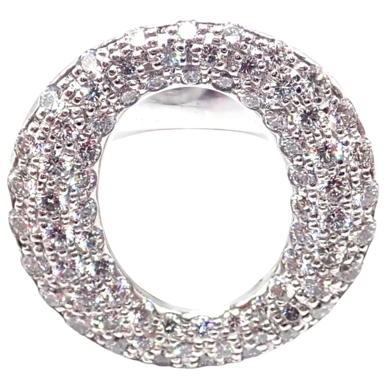 Authentic Tiffany & Co Elsa Peretti Sevillana Platinum Diamond O Ring - Elegant Jewelry for Weddings, Anniversaries & Special Occasions