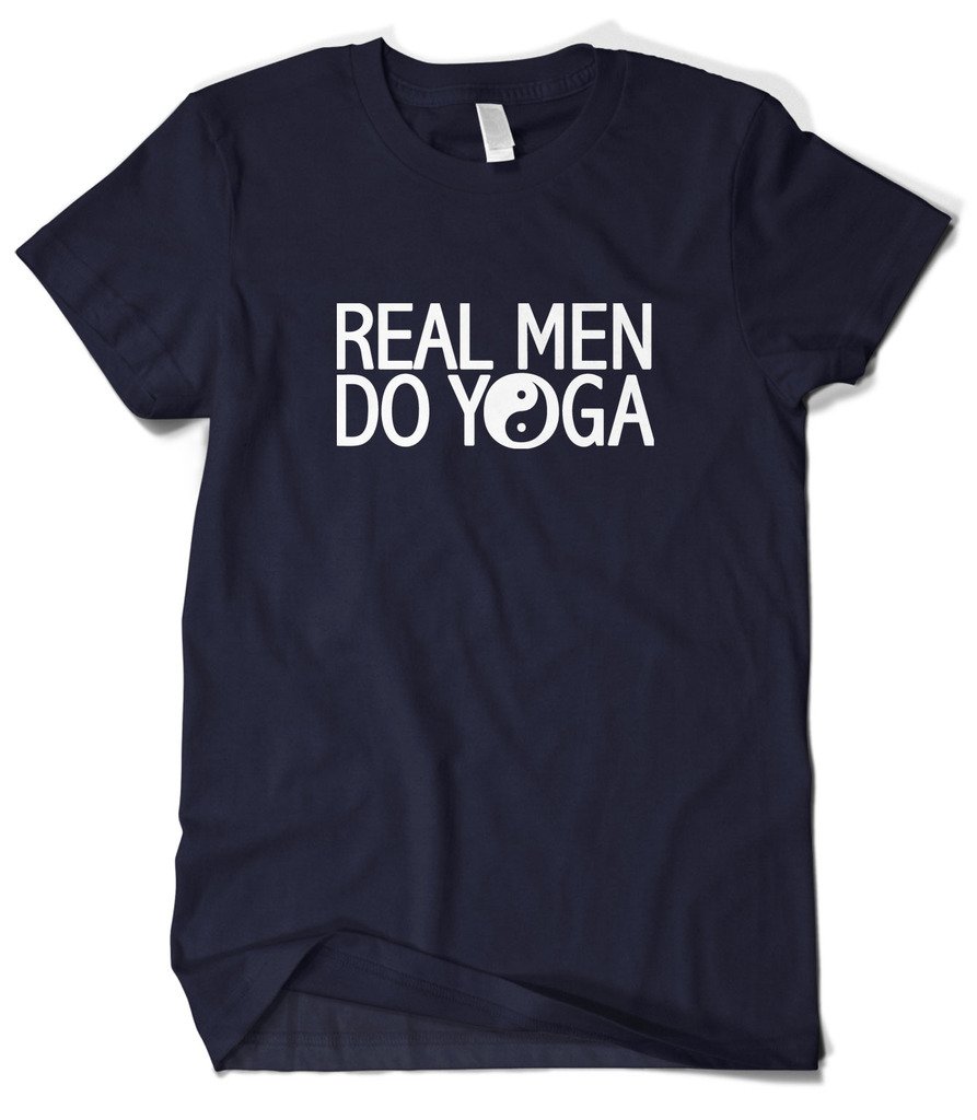 Cybertela Men's Real Men Do Yoga T-Shirt - Comfortable Cotton Tee for Yoga, Gym & Casual Wear - Funny Workout Shirt for Men