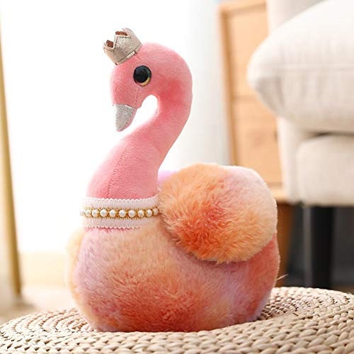 Rainbow Pink Swan Plush Toy - 35-38cm Soft Stuffed Animal for Couples, Wedding Gift, Anniversary Present, Romantic Decor - Perfect for Valentine's Day, Bridal Shower, Home Decor & Nursery Room