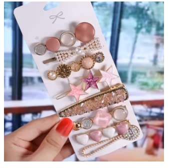 8 in 1 Pearl Hair Clips Set for Women & Girls - Korean Style Metal Hair Clamps with Pearls, Stylish Multicolor Hair Accessories for Party, Wedding & Daily Use