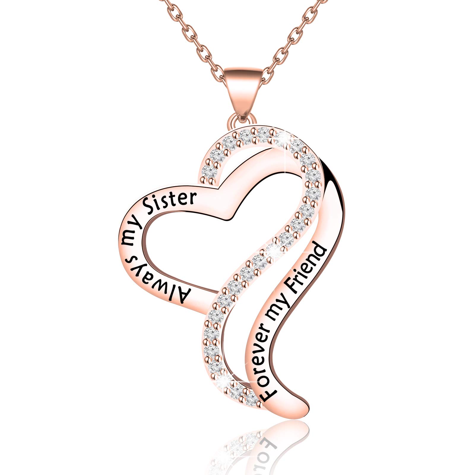 HOLLP Best Friend Bracelet - Always My Sister Forever My Friend Rose Flower Cuff Bracelet - Meaningful Sister Gift & Friendship Jewelry - Perfect for Birthdays, Anniversaries, and Special Occasions
