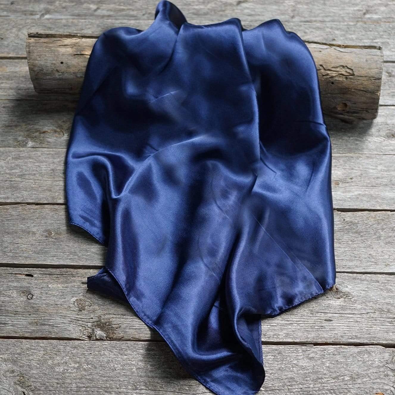 35X35 Solid Dark Blue Wild Rag Scarf - Premium Cotton Bandana for Cowboy, Cowgirl, Outdoor & Western Fashion - Perfect for Rodeo, Horse Riding & Ranch Work