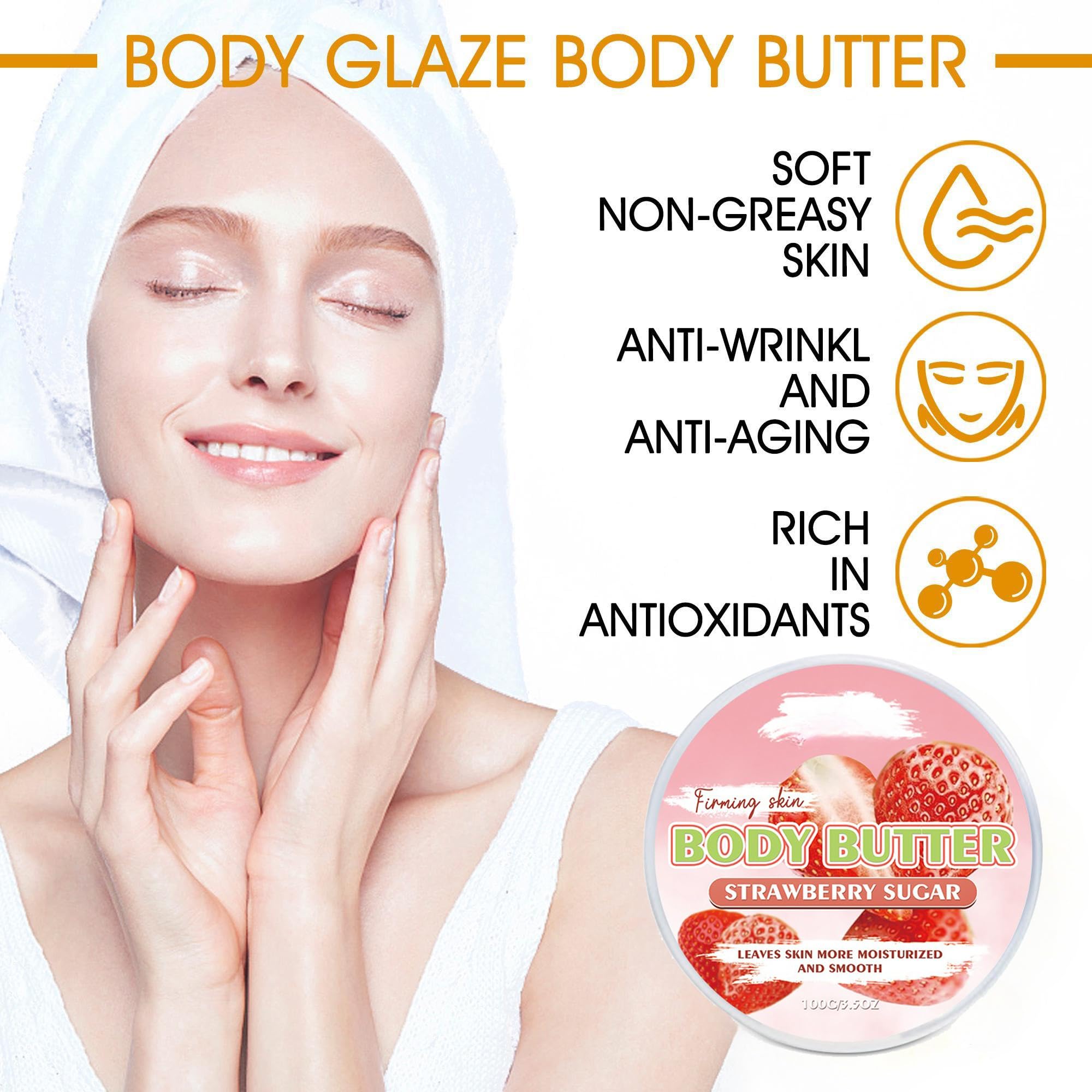 Body Glaze Donut-Shaped Body Butter - 3.5 oz Deep Moisturizing Magnesium Cream for Soft Skin | Ultra Hydrating Body Lotion for Dry Skin Care | Perfect for Daily Use, After Shower & Before Bed
