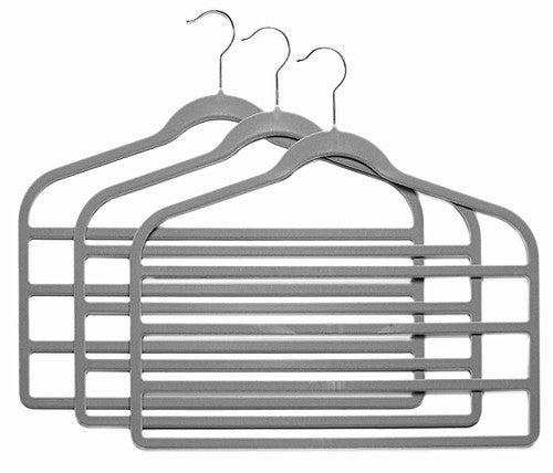Slim Line Platinum Multi Pant Hanger - Space Saving Closet Organizer for Pants, Skirts & Trousers - Perfect for Home, Office & Travel Storage