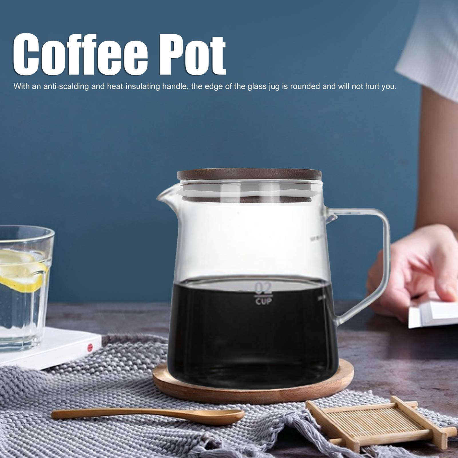 Premium Heat-Resistant Glass Coffee Maker & Tea Kettle with Insulated Handle - Leak-Proof Lid, Durable Coffee Pot for Home, Office & Camping Use - Perfect for Brewing Coffee, Tea & Hot Beverages