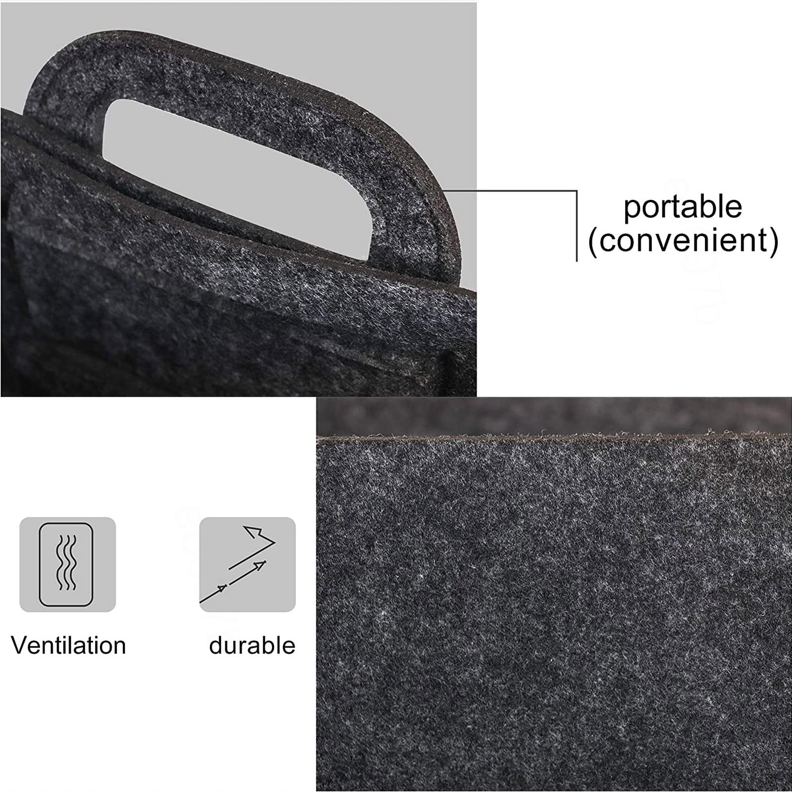 Foldable Felt Storage Box Organizer - Grey Multi-Purpose Bin for Office, Bedroom, Closet, Nursery & Laundry | Perfect for Organizing Toys, Books, DVDs & Clothes