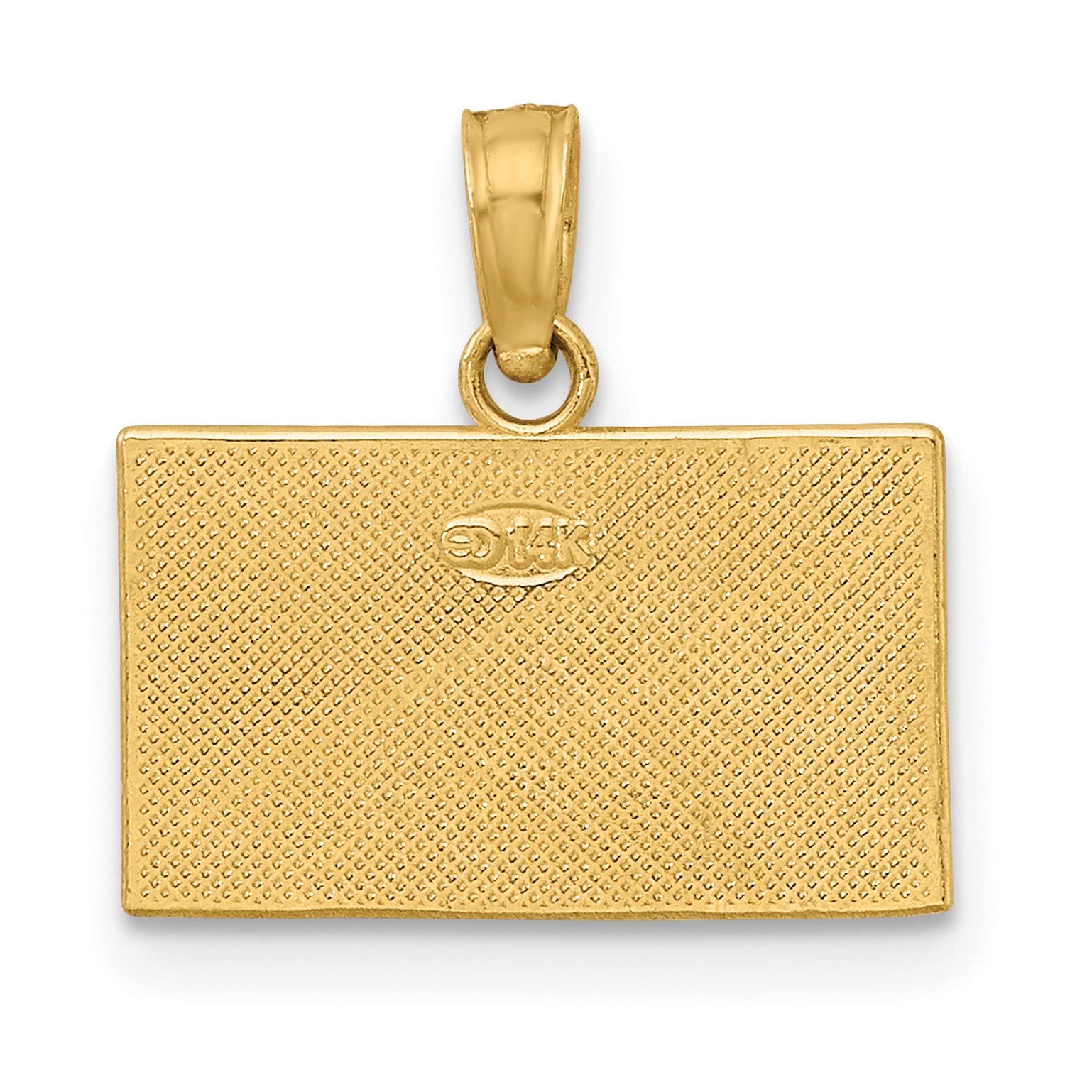 14K Yellow Gold Scuba Diver Down Flag Pendant - Red & White Enamel Design (9mm x 15mm) | Perfect for Scuba Divers, Marine Enthusiasts & Nautical Jewelry Lovers