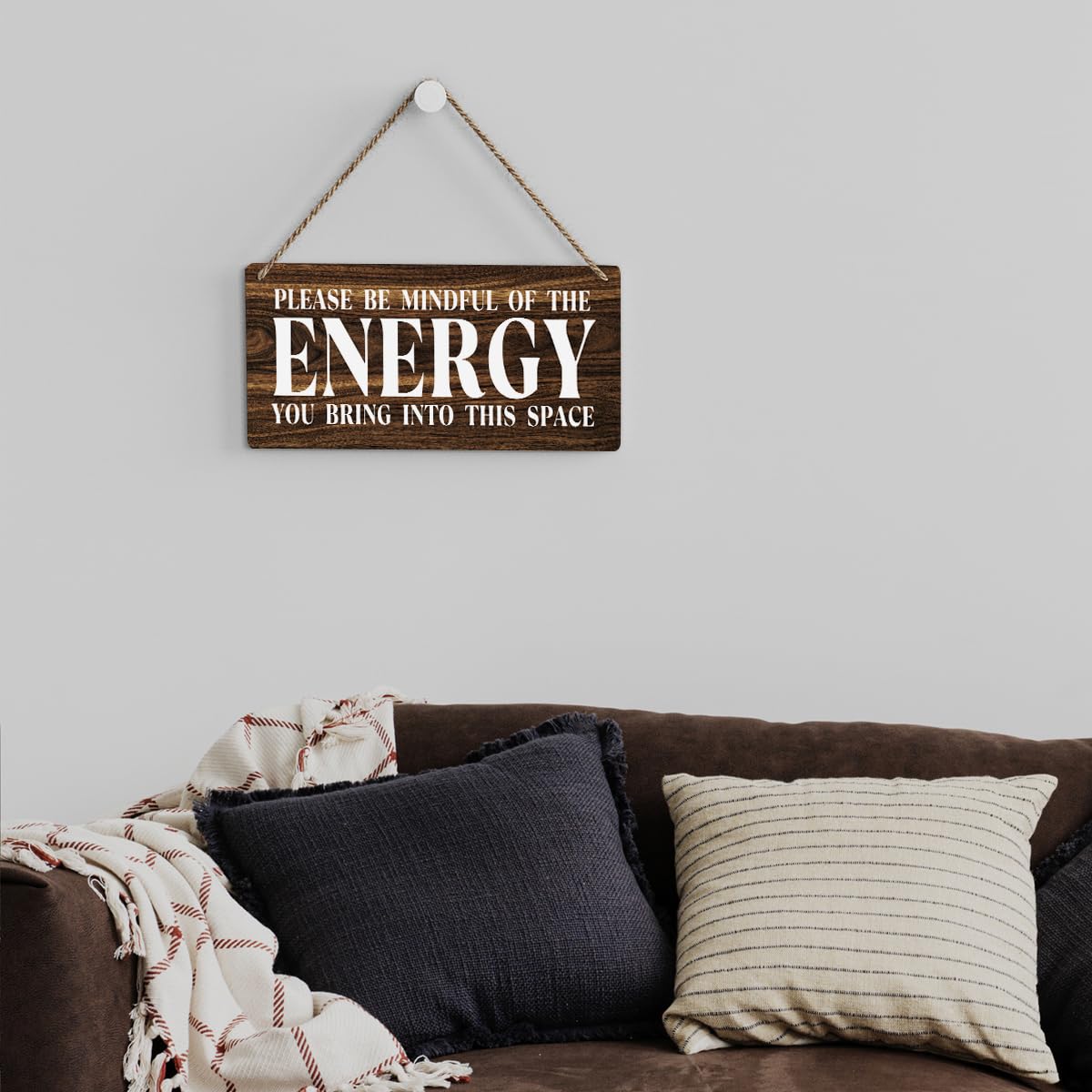 Zen Wall Art for Home & Office - Positive Affirmations Wood Plaque - Meditation & Spa Decor