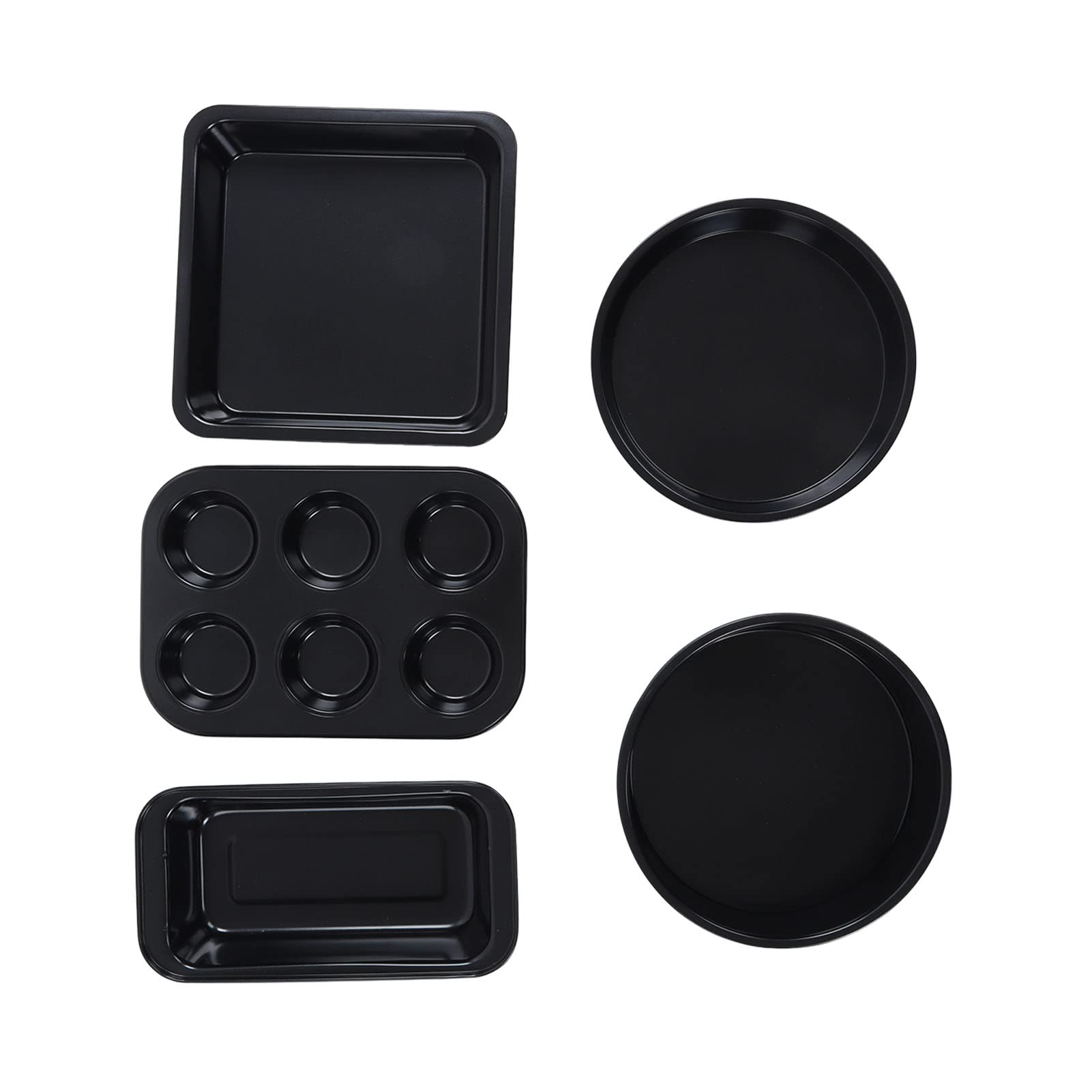 Premium Carbon Steel Bakeware Kit - Uniform Heating Baking Pans Set for Home Kitchen & Professional Bakers (Black) | Perfect for Cakes, Cookies, Bread & Pastry Baking
