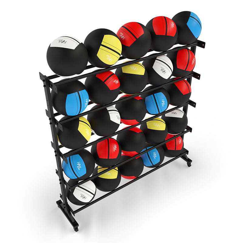 5-Tier Multi Ball Storage Rack for Basketballs, Soccer Balls & Sports Equipment - Perfect for Garage, Playroom & Sports Organization