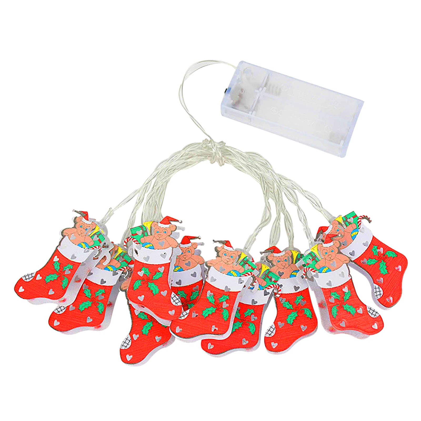 Christmas Doll String Lights with Bells, Snowman & Santa Claus - LED Walking Stick Decorations for Holiday, Party & Home Decoration