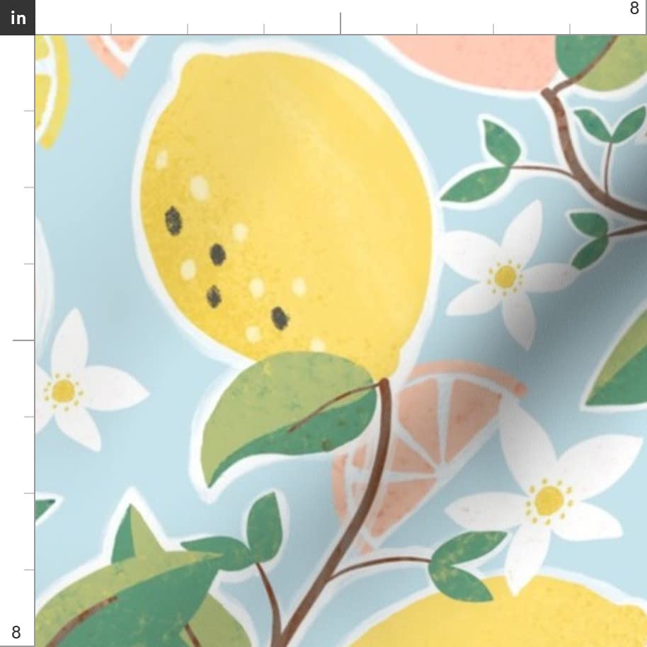 Pink Lemonade Printed Satin Fabric Fat Quarter - Premium Spoonflower Fabric for Sewing, Lining, Apparel, Fashion, Blankets & Home Decor - Perfect for DIY Projects, Quilting, and Room Decoration