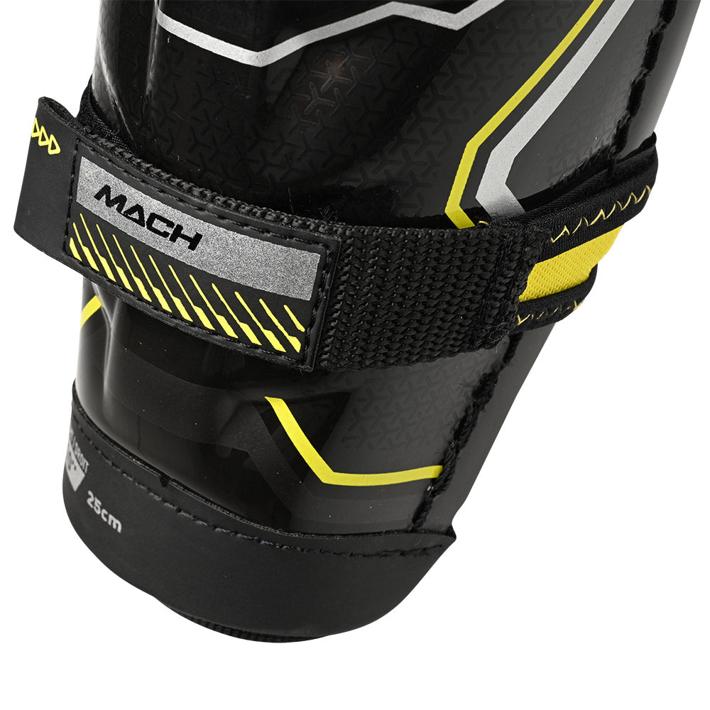 Bauer Supreme Mach Youth Ice Hockey Shin Guards - Protective Gear for Kids Hockey Players - Perfect for Games, Practices & Training Sessions