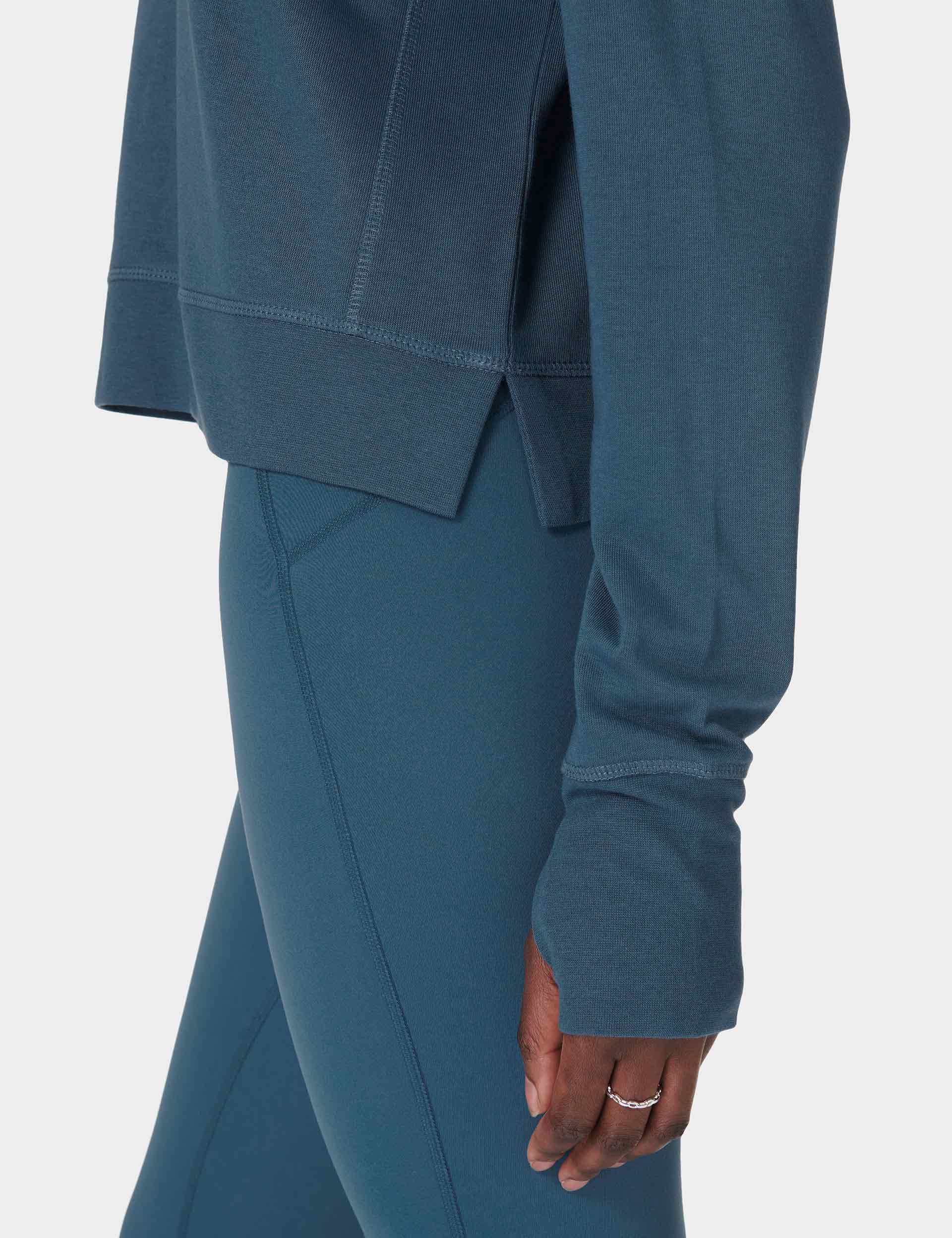 After Class Crop Sweatshirt for Women - Soft Comfortable Oversized Pullover in Subdued Blue | Perfect for Casual Wear, Lounge, and Street Style Fashion