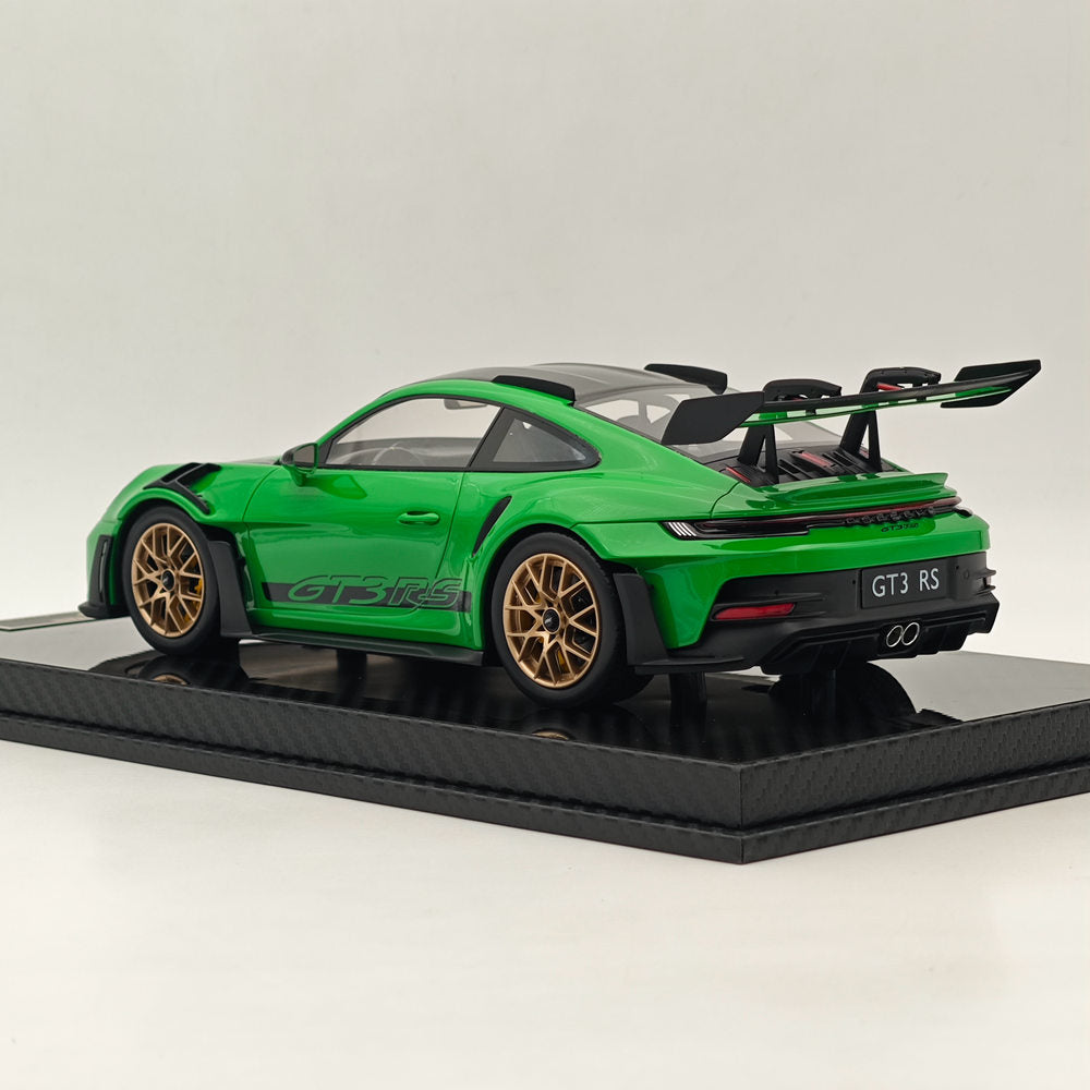 1/18 Scale Porsche 992 GT3 RS Green Resin Die-Cast Model Car - High Quality Collectible Sports Car for Display, Gift, and Racing Enthusiasts