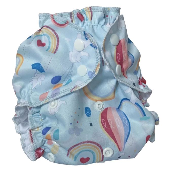 Apple Cheeks All-in-One Cloth Diaper One Size (6-35 lbs) - Eco-Friendly Reusable Baby Diaper for Daycare, Travel & Home Use