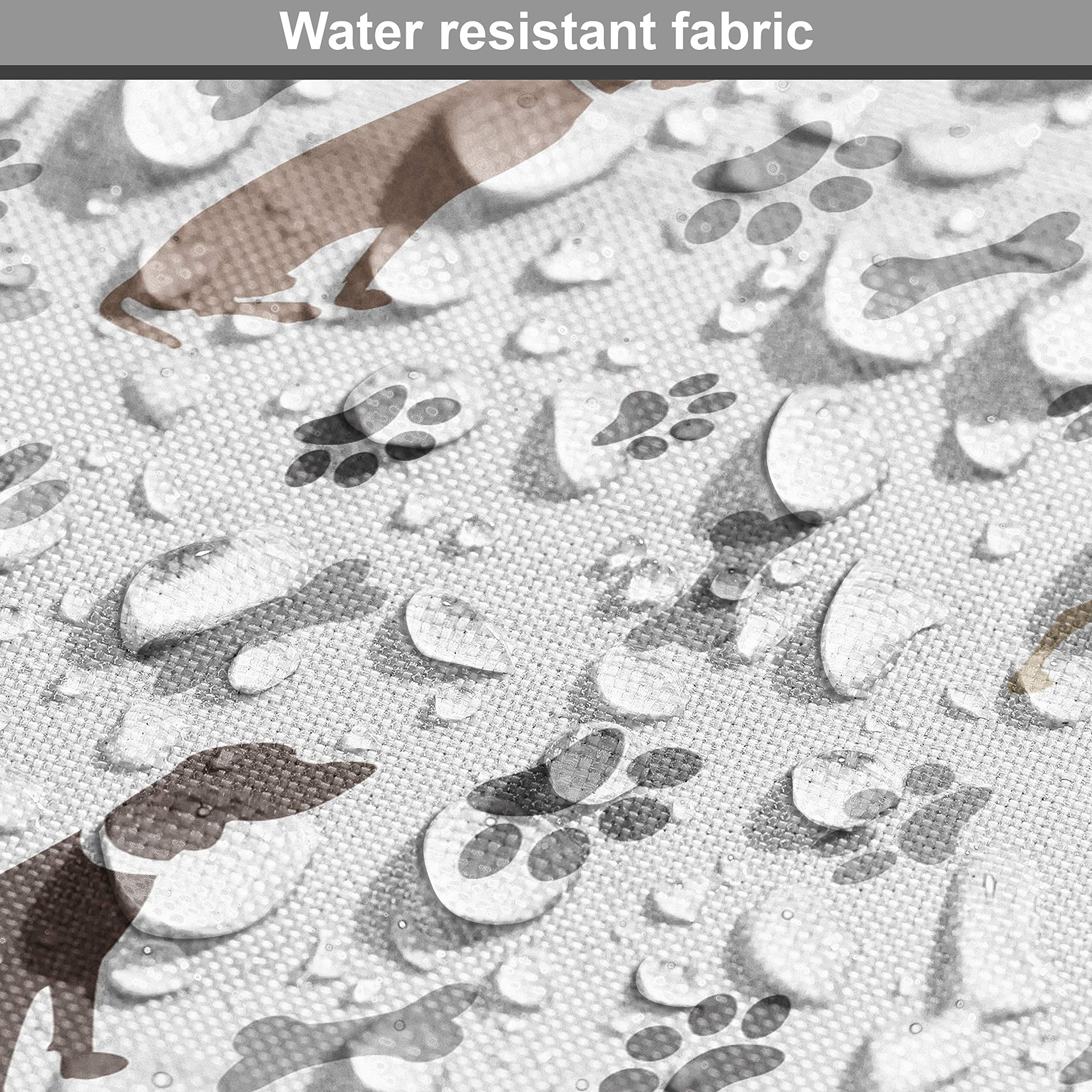 Ambesonne Dog Lover Fabric by The Yard - Paw Print & Dog Silhouette Pattern in Umber Beige | 10 Yards Upholstery Fabric for Home Decor, DIY Projects & Pet Accessories | Perfect for Curtains, Pillows & Dog Bed Covers