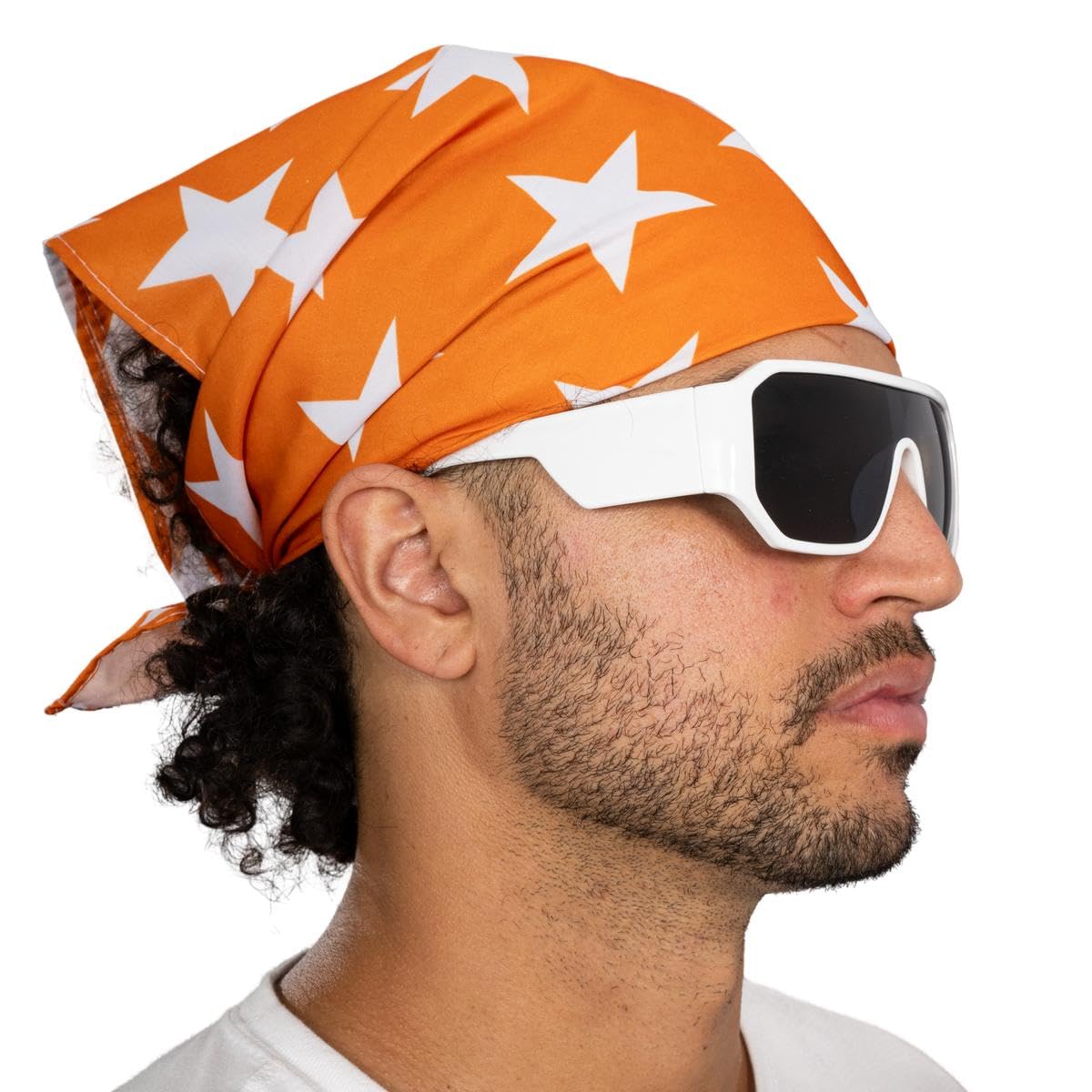 Macho Man Star Printed Costume Bandana and Sunglasses Set for Cosplay, Halloween & 70s Theme Parties