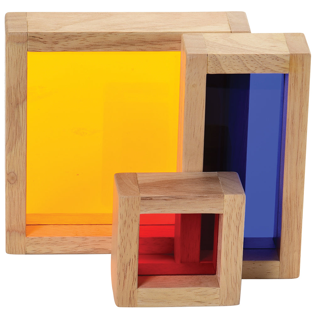 Colorful Transparent Wooden Building Blocks for Kids - STEM Learning Toys, Creative Play & Educational Activities for Toddlers & Preschoolers