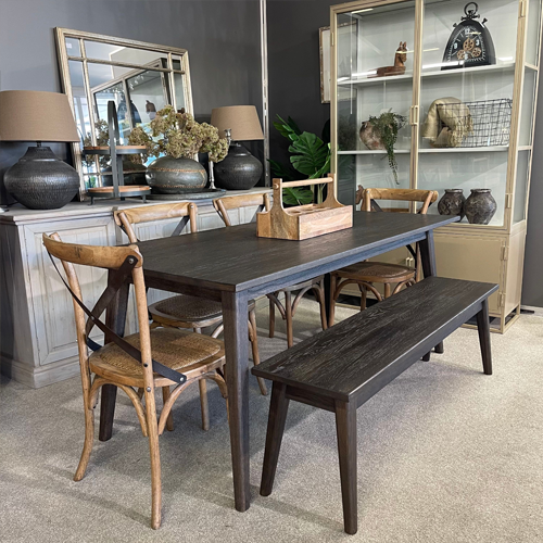 Vicchy 180cm Deep Brown Dining Table - Perfect for Family Gatherings, Dinner Parties & Modern Home Decor