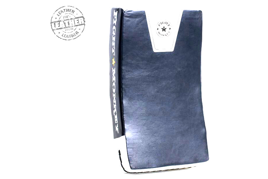 Fight Monkey Professional Series Leather Kick Shield - Heavy Duty Training Equipment for MMA, Muay Thai & Kickboxing - Perfect for Martial Arts, Self Defense & Gym Workouts