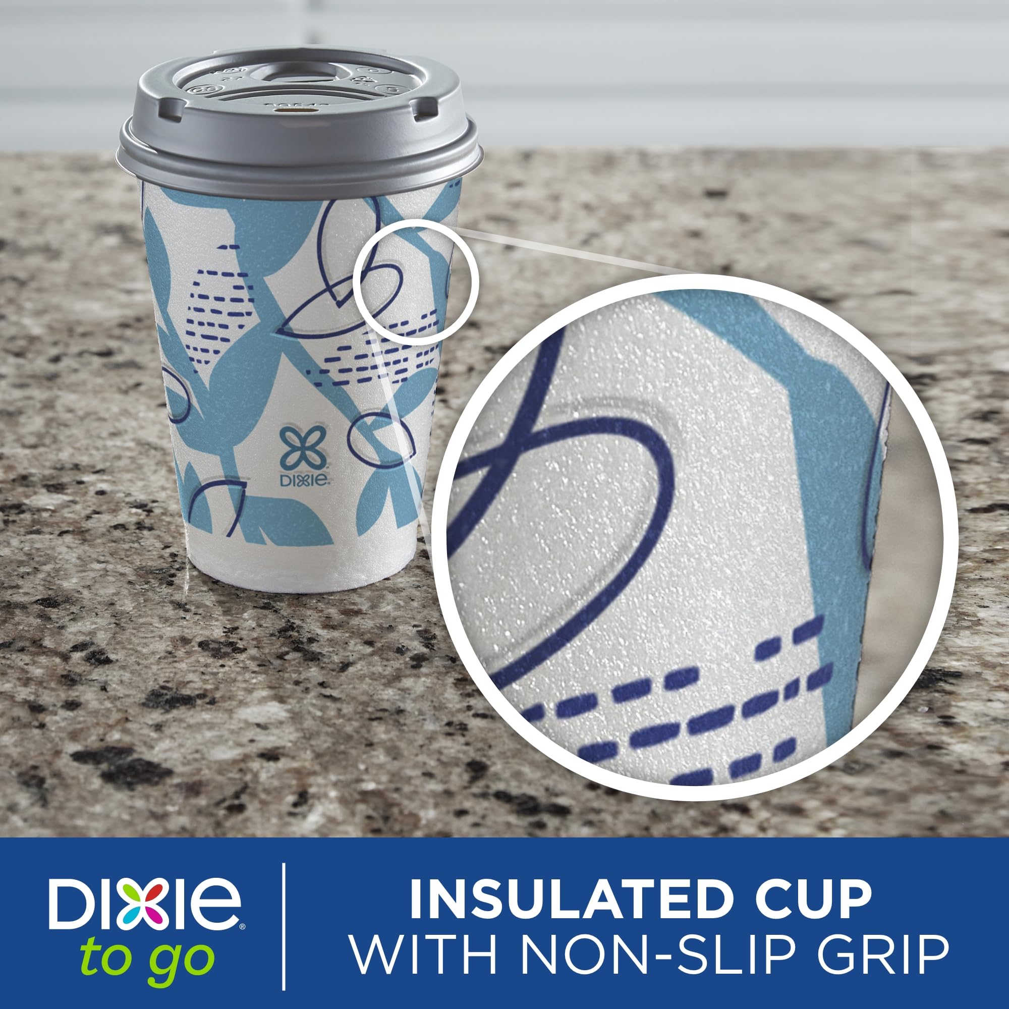 Dixie To Go Medium 12 Oz Paper Coffee Cups with Lids - 66 Count Disposable Hot Drink Cups for Coffee, Tea & Hot Chocolate - Perfect for Office, Travel & Outdoor Use