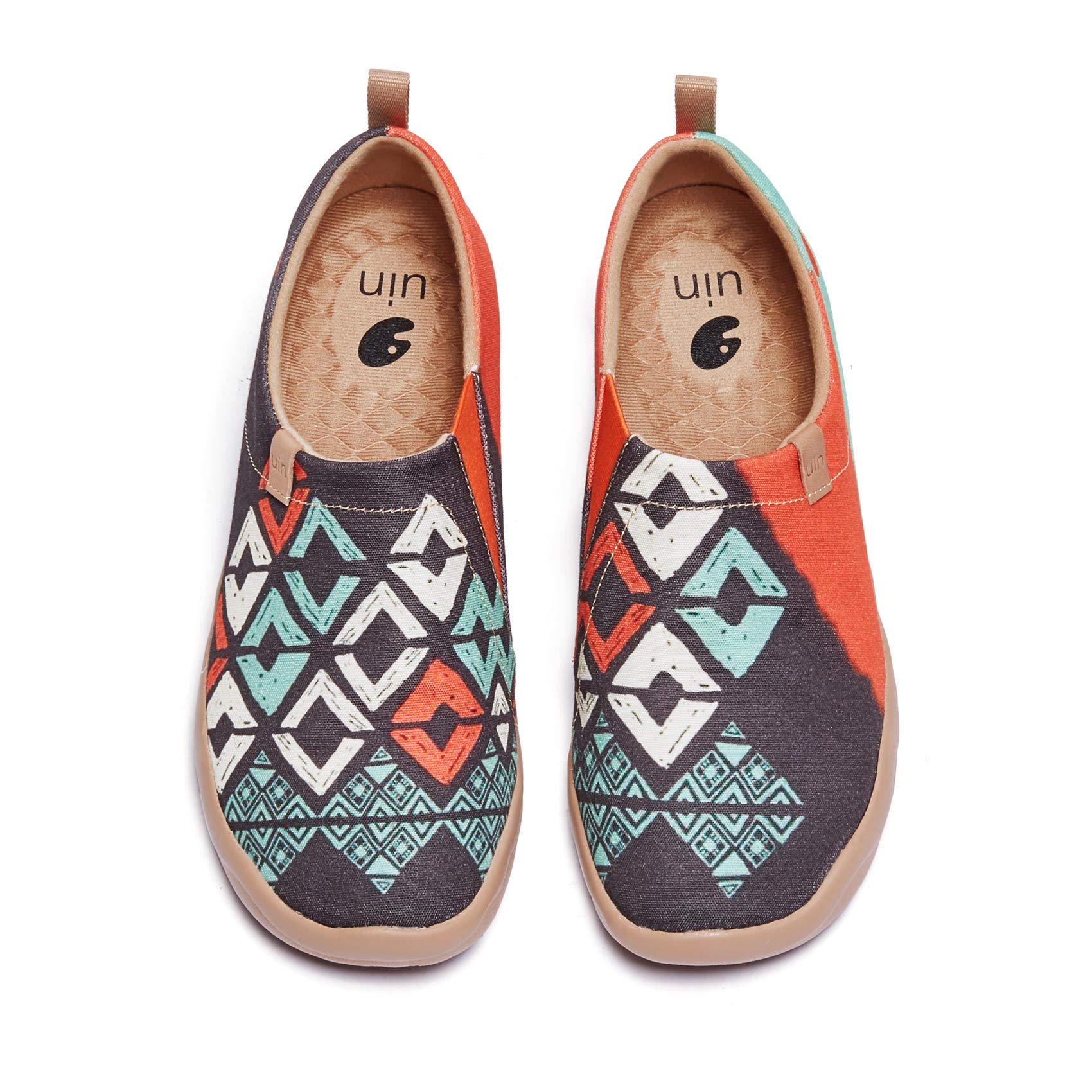 UIN Women's Art Travel Slip-On Shoes - Lightweight Breathable Casual Loafers for Walking, Work & Travel | Comfortable Flats for Everyday Wear