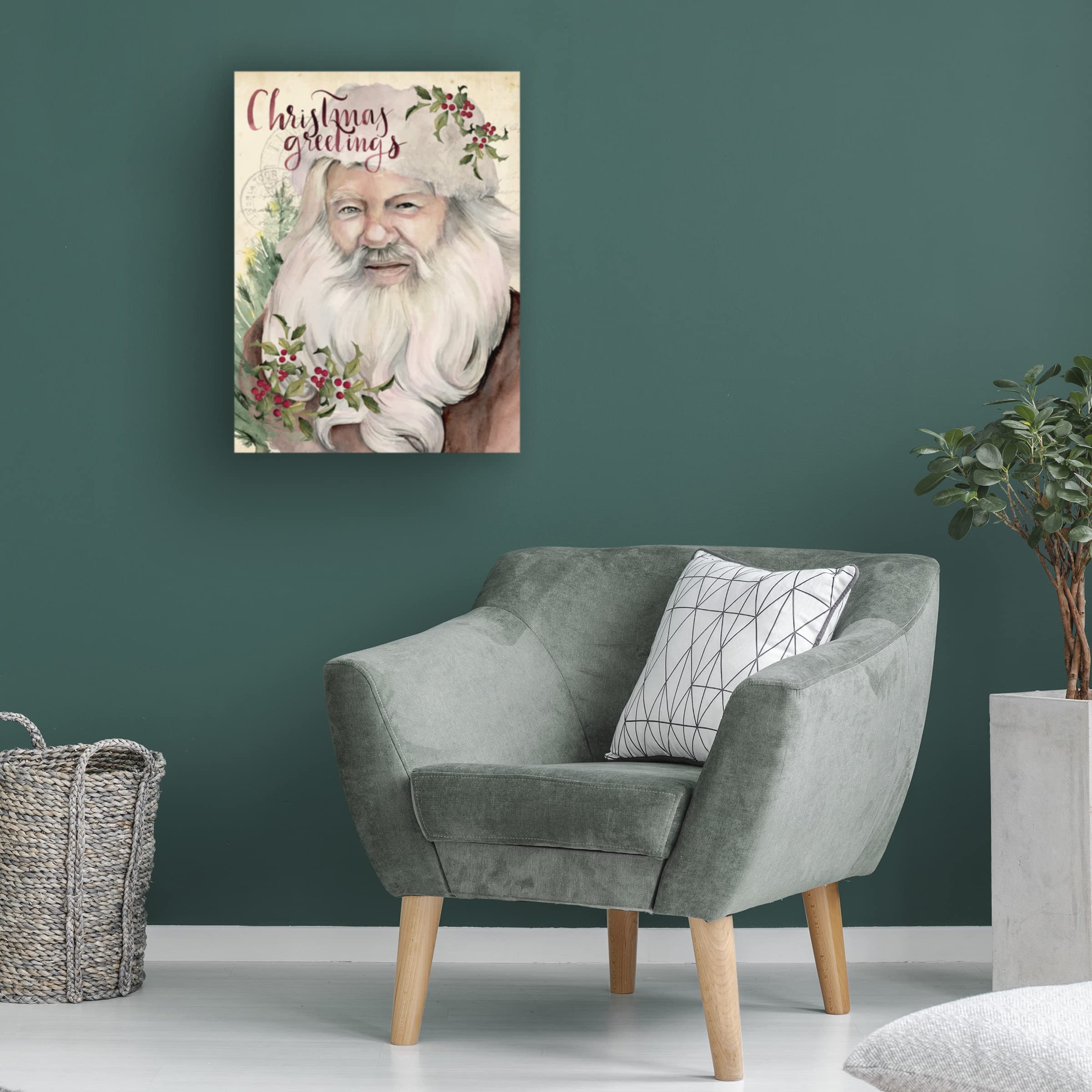 Trademark Fine Art 'Christmas Greetings I' Canvas Wall Art by Jennifer Paxton Parker - Perfect for Holiday Home Decor, Christmas Gifts & Festive Living Room Decorations