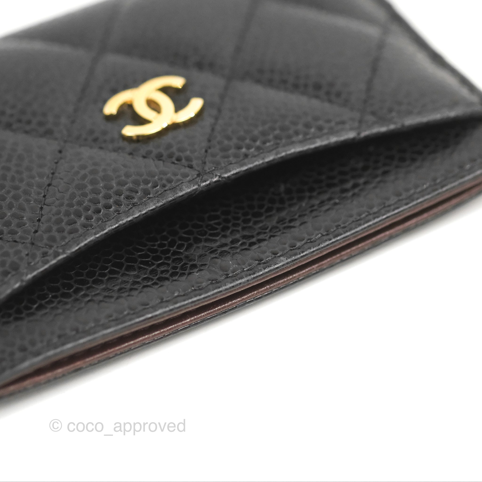 Chanel Classic Flat Card Holder in Black Caviar Leather with Gold Hardware - Perfect for Everyday Use & Luxury Gift Giving