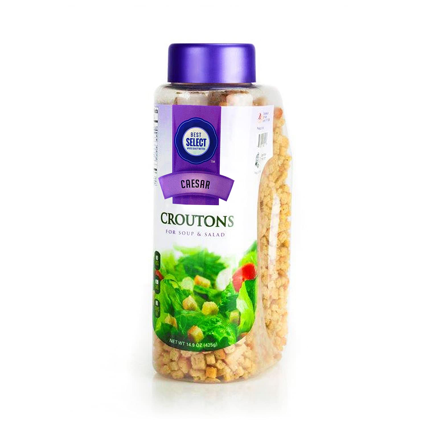 Premium Caesar Croutons for Salads - Crunchy & Savory 15oz | Kosher Non-Dairy Salad Toppers in Resealable Bag | Perfect for Soups, Stuffing, Snacks & More | Ideal for Caesar Salad, Soup Garnish & Party Appetizers
