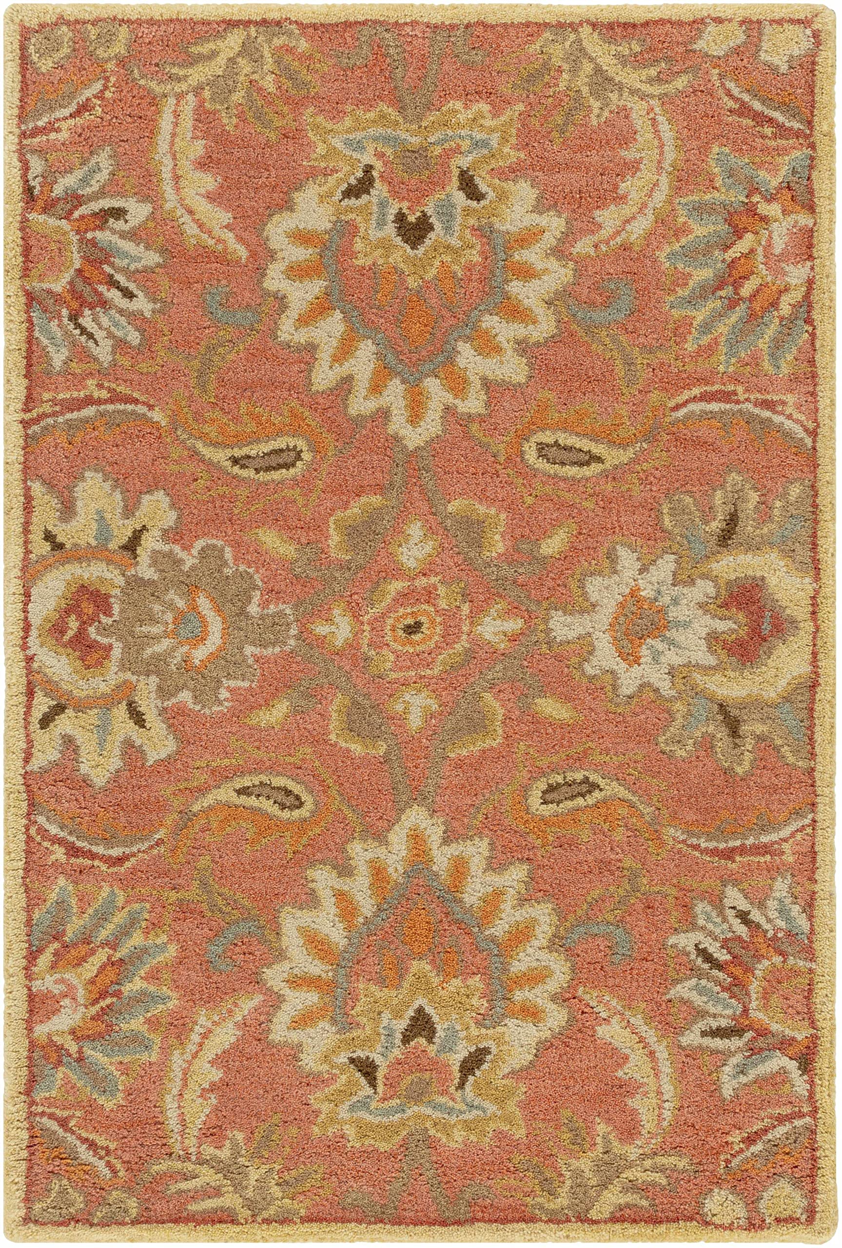 Hauteloom Chesterton Wool Hallway & Kitchen Runner Rug - Traditional Design in Brown, Green, Red - 2'6