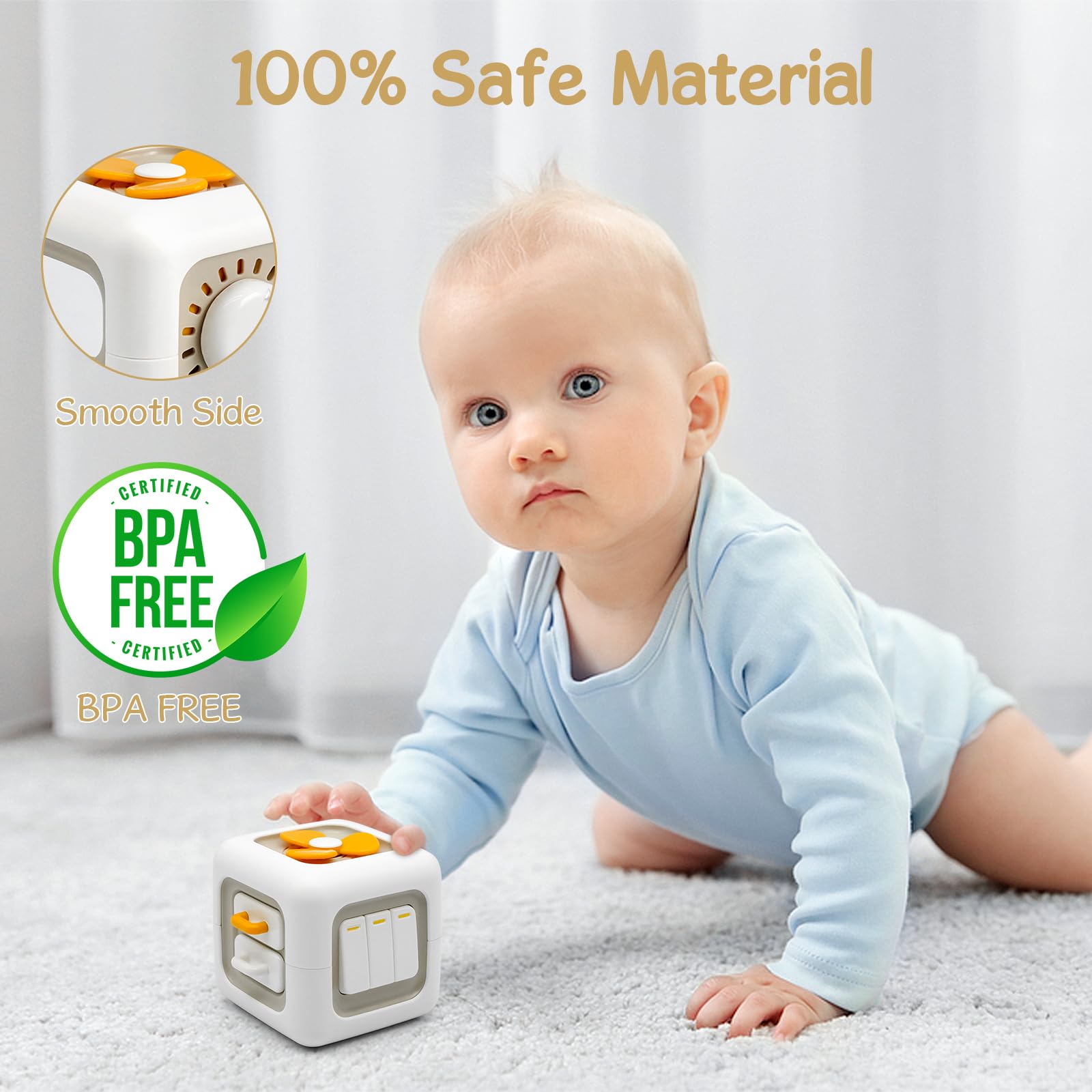 Montessori Toys for 1 Year Old - Sensory Busy Cube Travel Toy for Toddlers 1-3 Years | Educational Learning & Developmental Baby Toys 12-18 Months | First Birthday Gift for Boys & Girls | Perfect for Airplane, Car Rides & Quiet Playtime