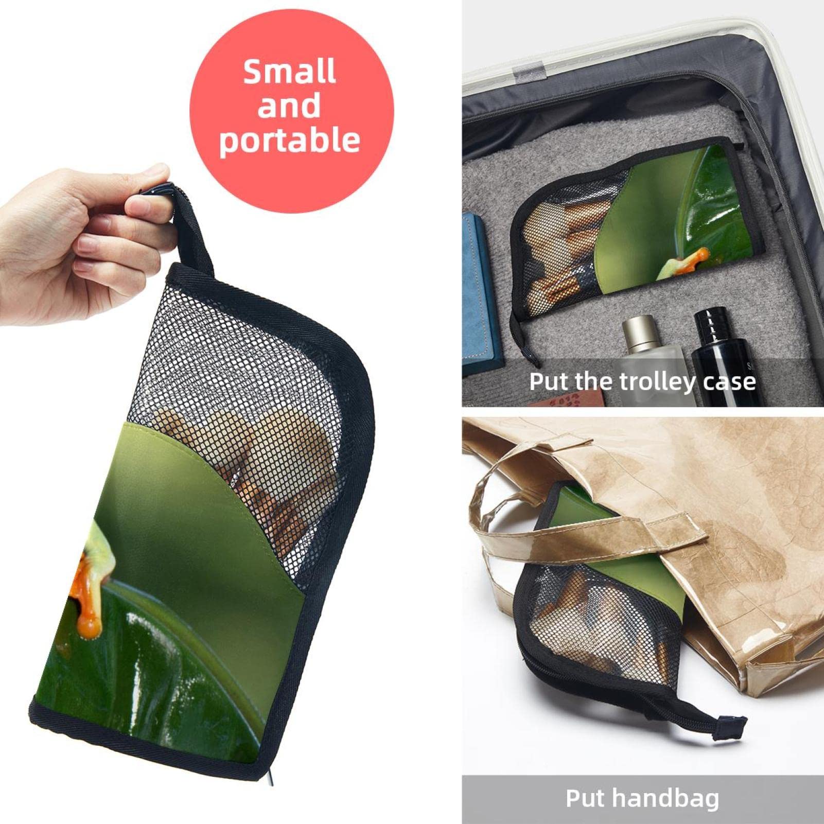 Premium 12-Slot Makeup Brush Organizer Bag - Cute Frog Design Portable Cosmetic Brush Holder Case for Travel & Home Vanity Storage