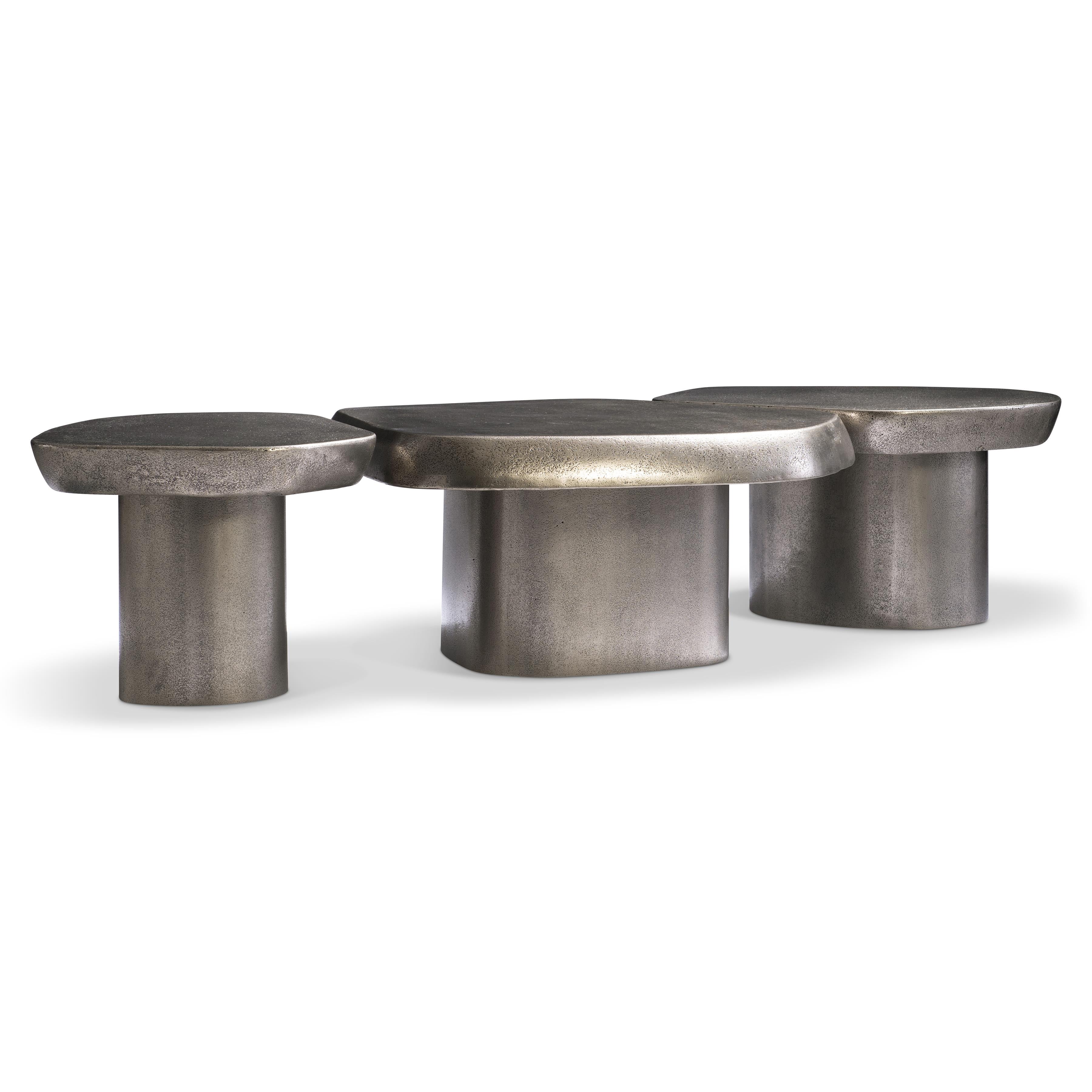 Alan Bronze Cocktail Table - Modern Round Side Table for Living Room, Patio, or Lounge Decor